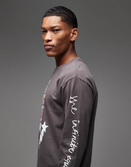 Obey – Vast Universe – Svart t-shirt med långa ärmar och tryck, 4 av 5