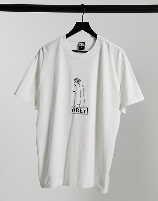 Obey venus chest print heavyweight t-shirt in white