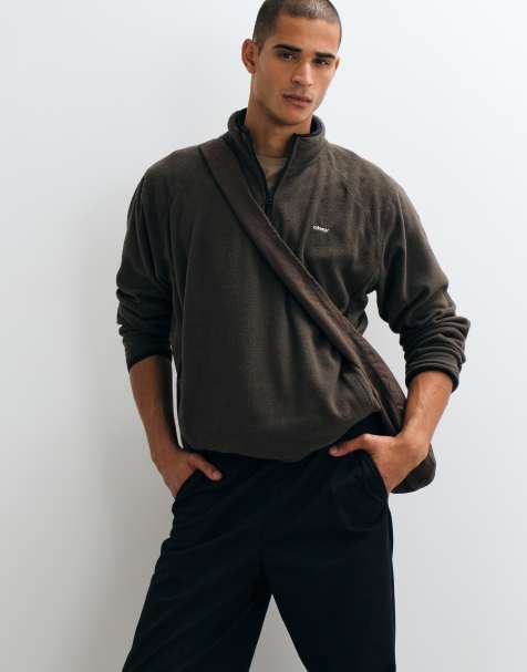 Obey Vetta Polar fleece met kwart rits in bruin - view 1
