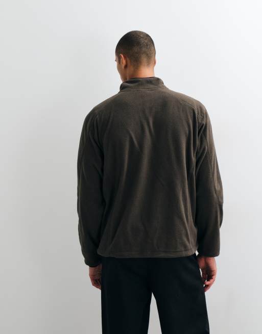 Obey Vetta Polar fleece met kwart rits in bruin, 5 van 5