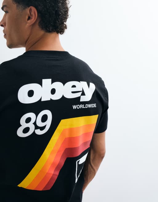 Obey VHS back graphic short sleeve t-shirt in black, 3 of 5