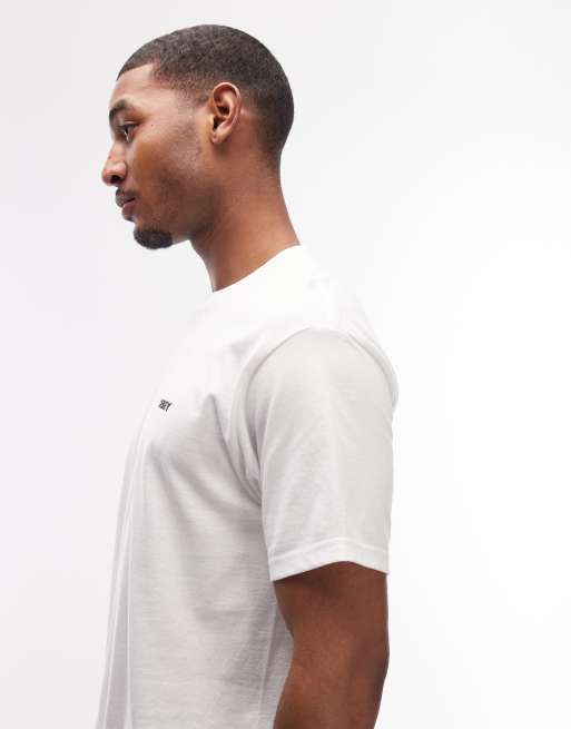 Obey – Vit t-shirt med grafisk logga och tryck baktill, 4 av 5