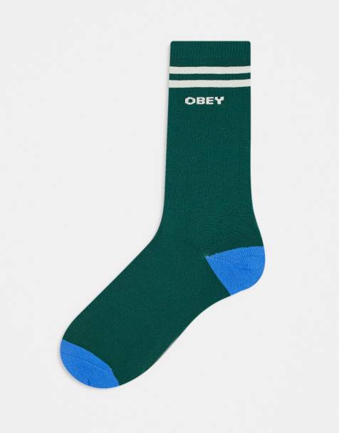 Obey - Voetbalsokken met grafisch logo in groen - view 1