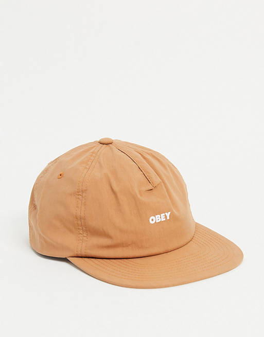 Obey warfield nylon strapback cap in orange