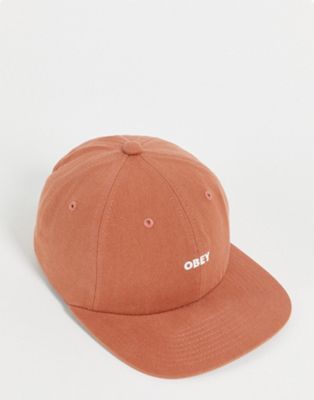 Obey washed cap in orange