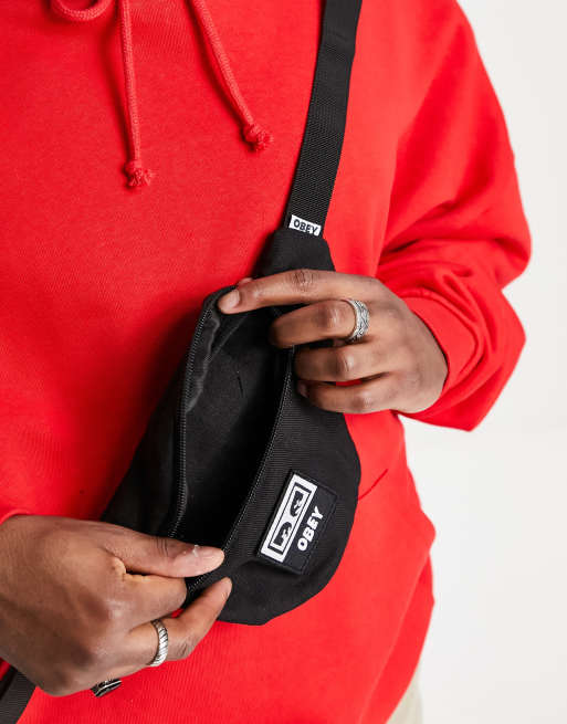 Obey wasted bum bag in black ASOS
