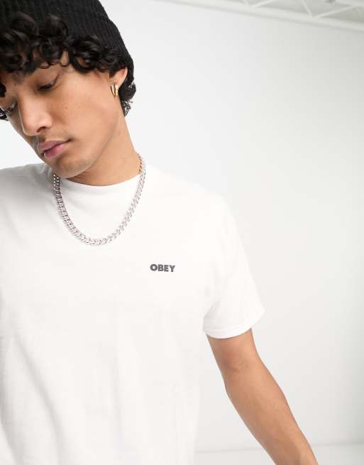 Obey – Weißes T-Shirt mit kräftigem Logoprint auf dem Rücken, 3 von 4
