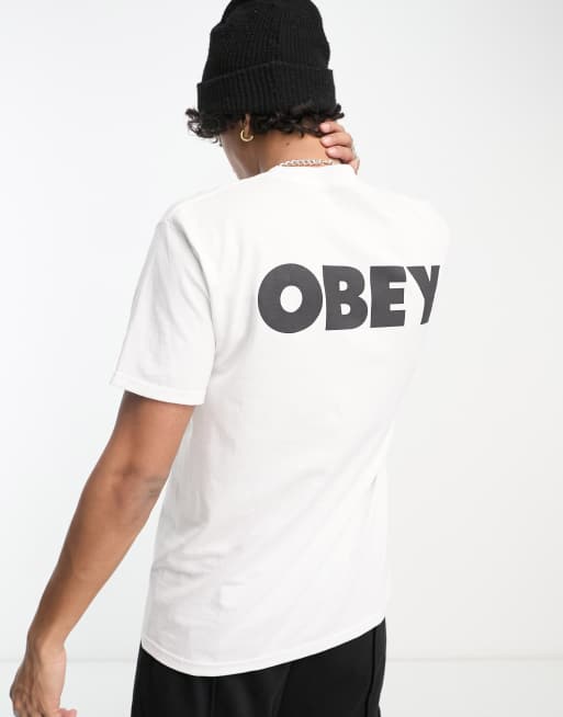 Obey – Weißes T-Shirt mit kräftigem Logoprint auf dem Rücken, 4 von 4