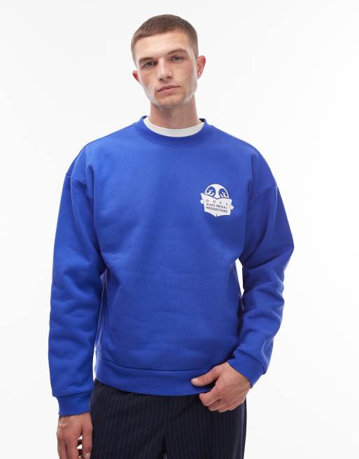 Obey - Weldon - Sweat oversize en tissu épais - Bleu