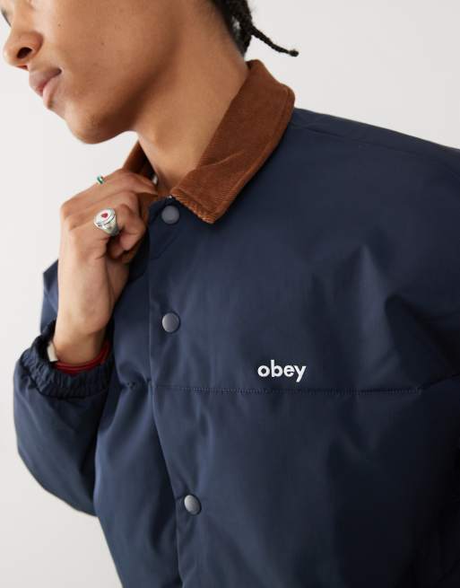 Obey Whispers jacket in navy | ASOS