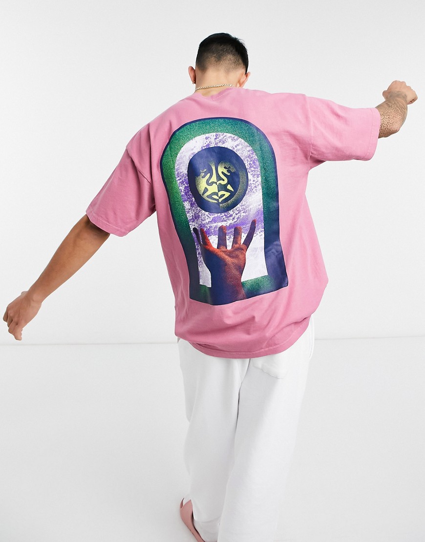 Obey – Window Watcher – Rosa t-shirt med tryck på ryggen-Pink