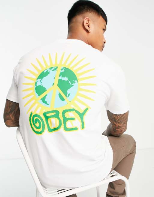 Obey - World Paz - T-shirt imprimé dans le dos - Blanc