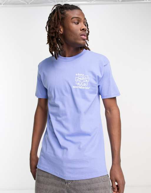 Obey – Worldwide – Lila t-shirt med ögonmotiv baktill