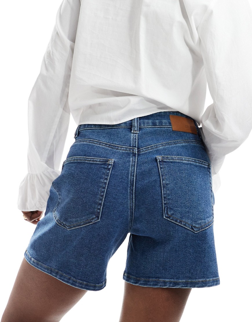 Object a-line denim shorts in medium blue