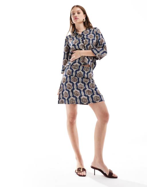 Object a-line mini skirt in vintage floral print - part of a set