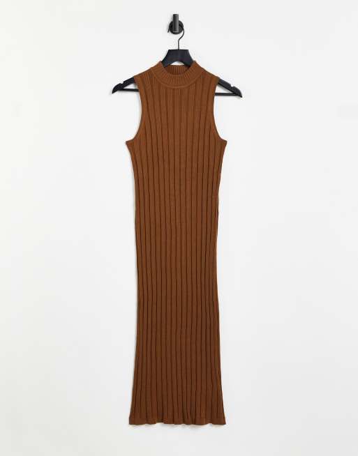 Object - Amira - Robe en maille sans manches - Chocolat