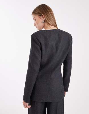 Object Asymmetric Detail Tailored Blazer In Gray