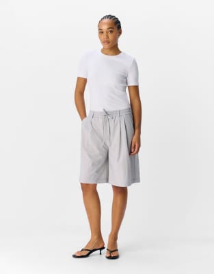 Object - Bermudashorts in meliertem Hellgrau
