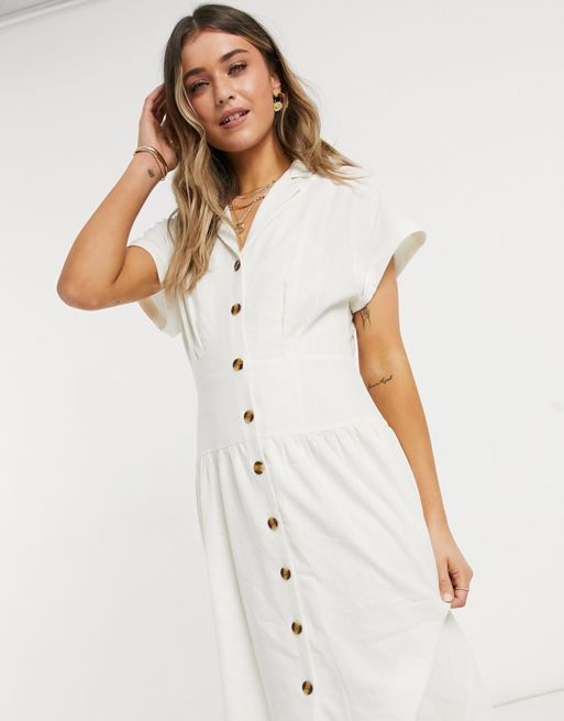 Object – Biała sukienka zapinana na guziki | ASOS