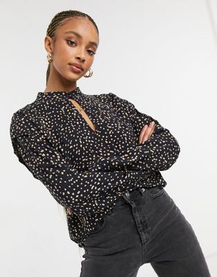 Object blouse with cut out detail in spot - ASOS Price Checker