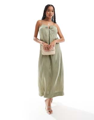 Object Boned Bust Cami Dress In Green