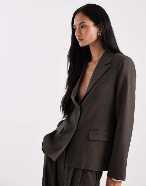 Object oversized tailored blazer co-ord in brown