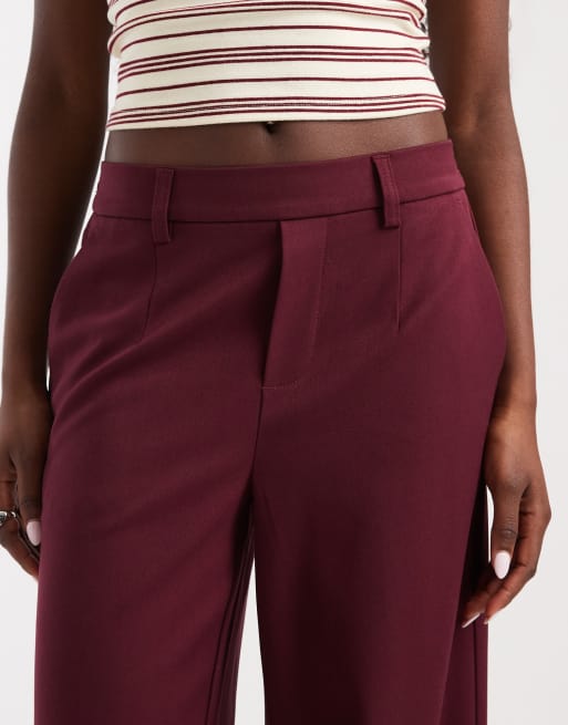 Object broek met wijde pijpen bordeauxrood, 4 van 5
