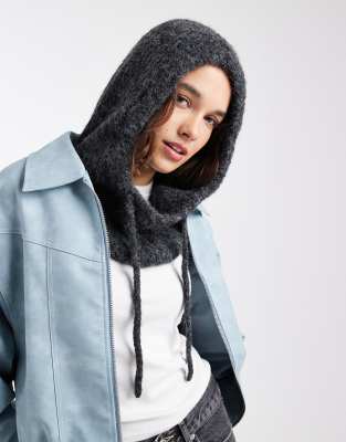 Object - Cagoule en maille - Gris foncé chiné