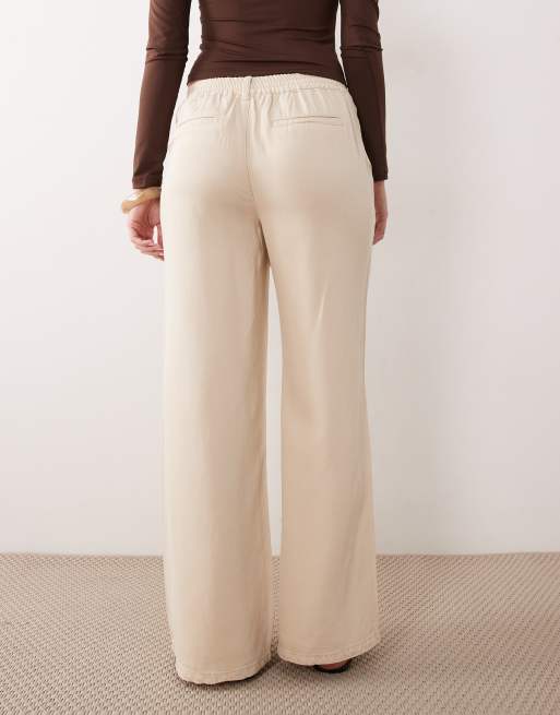 Object – Chambray-Hose in cremefarbener Waschung mit weitem Bein, 5 von 5