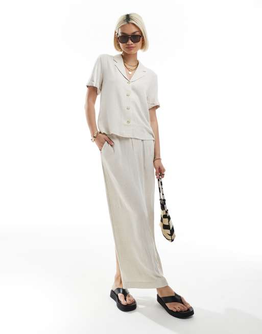 Object - Chemise d'ensemble en aspect lin - Crème, 2 de 4