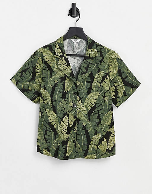Object co-ord shirt in palm print