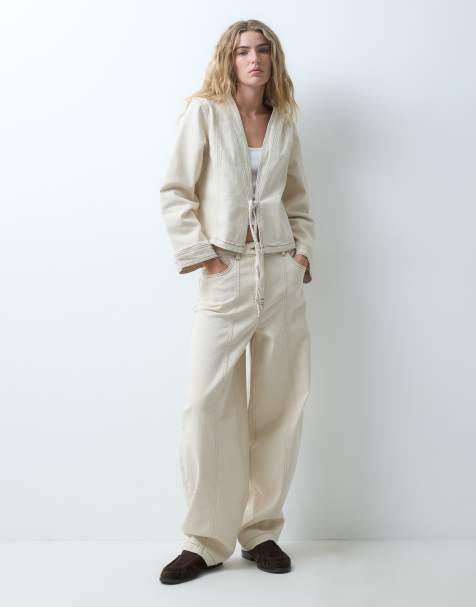 Object contrast stitch co-ord in beige - BEIGE - view 1