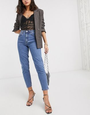 Object cropped mom jeans in mid blue | ASOS