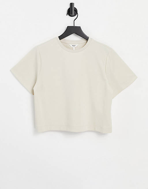 Object cropped t-shirt in cream