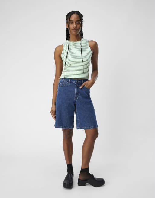 Object - Denim shorts in middenblauw