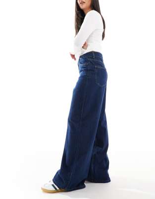 Object Denim Wide Leg Jeans In Blue