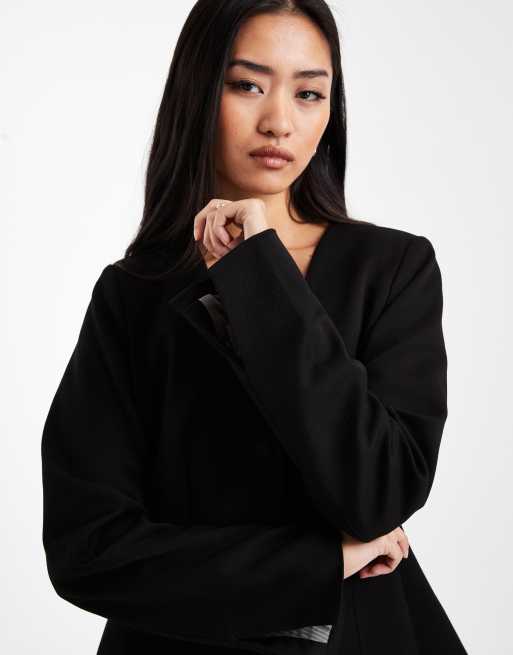 Object - Elegante getailleerde blazer met stretch in zwart, 4 van 4