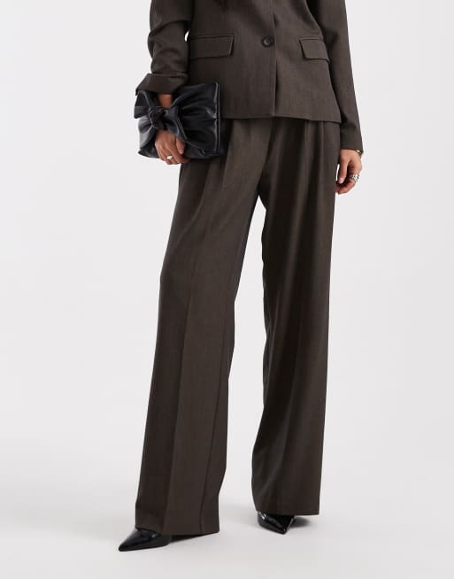 Object – Elegante Hose in Braun mit weitem Bein und Bundfalten vorne, 2 von 5