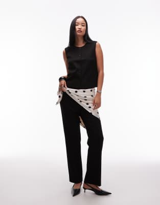 Object - Elegante Hose in Schwarz mit geradem Bein, Kombiteil