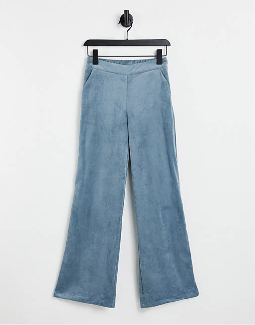 Object Elva wide leg trousers in blue