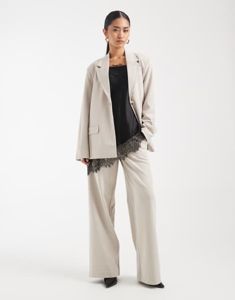 Object - Ensemble ajusté avec pantalon et blazer oversize - Humus - view 1