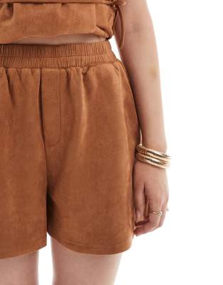 Object Faux Suede Pull On Shorts