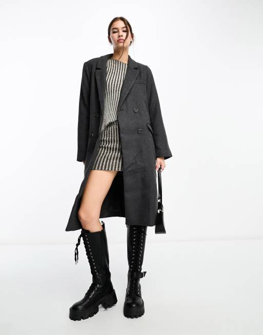 Dark grey longline clearance coat