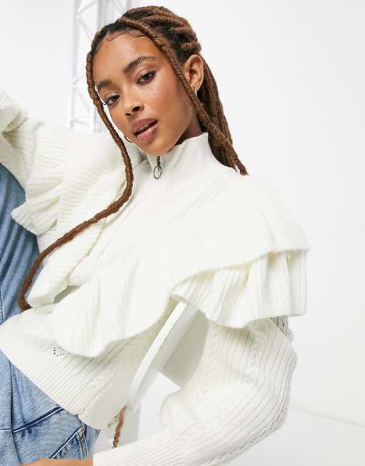 White 2024 frill jumper