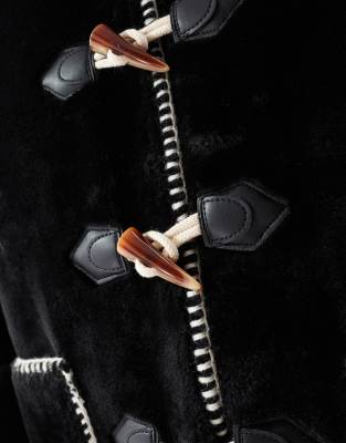 OBJECT FUR JACKET WITH TOGGLE FASTENINGS 
