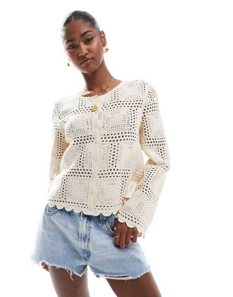Object - Gilet au crochet - Crème - view 1