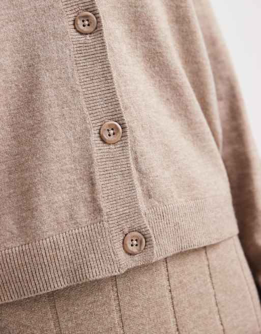 Object - Gilet d'ensemble en maille fine - Taupe mélangé, 4 de 4