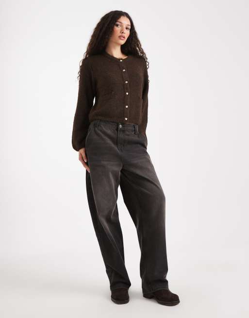 Object - Gilet souple avec boutons dorés - Marron chocolat, 2 de 4