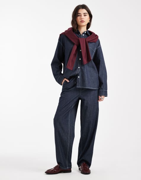 Object - Gina - Jean d'ensemble bouffant avec cordon à la taille - Brut - view 1