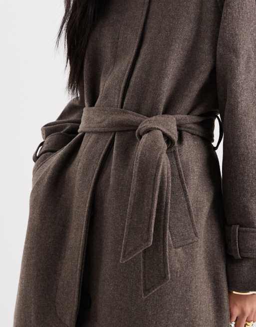 Object - Gråbrun skræddersyet trenchcoat i premium-uldblanding, 3 af 4